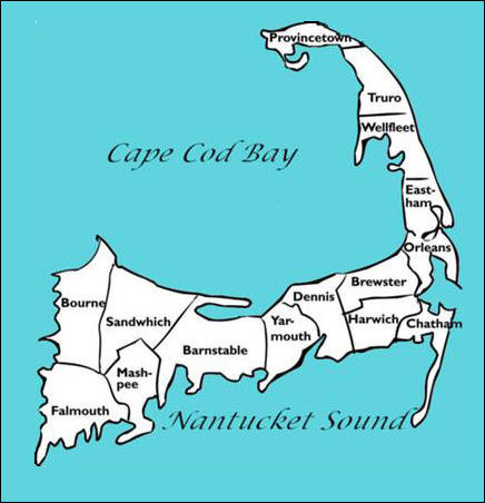 Detailed Map Of Cape Cod Towns And Villages
