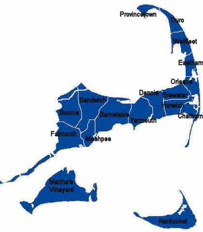 Cape Cod Town Map